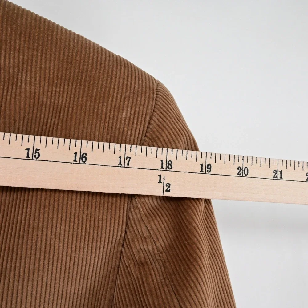 VTG 70s Brown Cotton Preppy Corduroy Blazer Sport Coat Jacket Dark Academia 40R